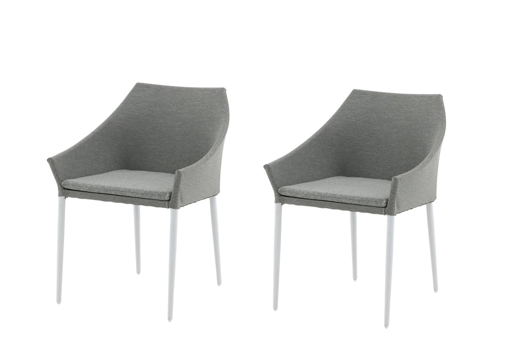 Spoga matstol 2-pack vit/grå