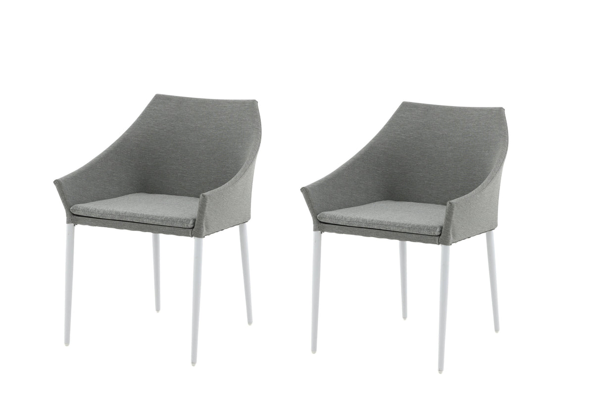 Spoga matstol 2-pack vit/grå