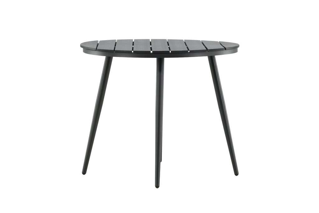Break runt matbord Ø90 cm svart aluminium/träliknande plast