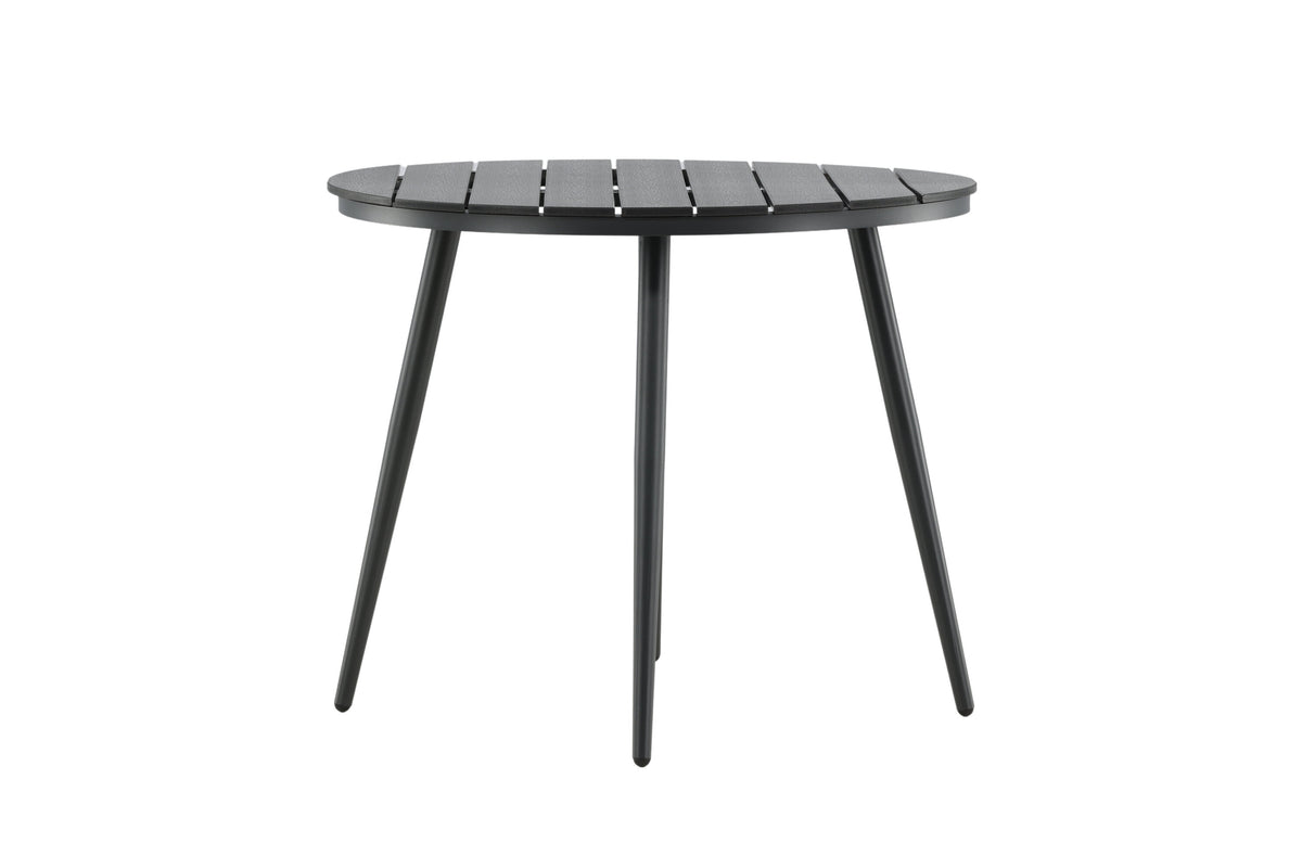 Break runt matbord Ø90 cm svart aluminium/träliknande plast