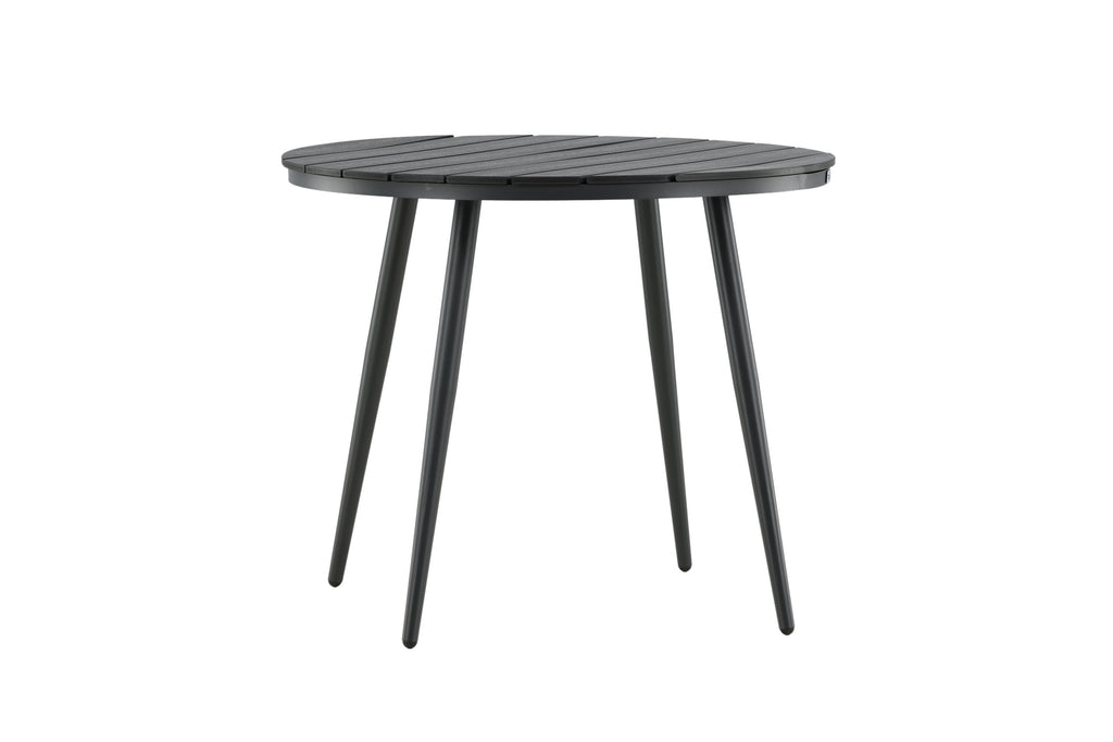 Break runt matbord Ø90 cm svart aluminium/träliknande plast