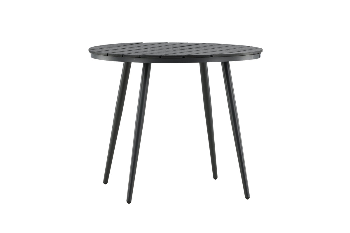 Break runt matbord Ø90 cm svart aluminium/träliknande plast