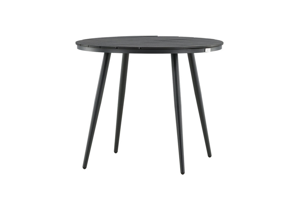 Break runt matbord Ø90 cm svart aluminium/träliknande plast