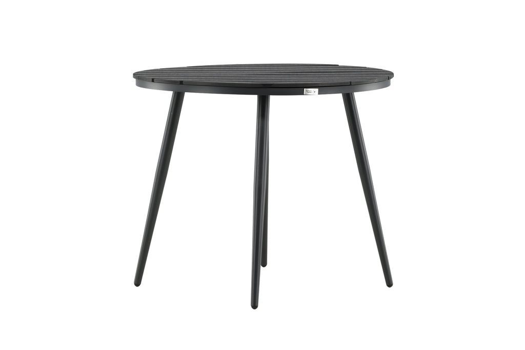 Break runt matbord Ø90 cm svart aluminium/träliknande plast