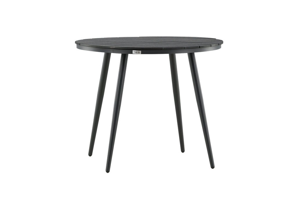 Break runt matbord Ø90 cm svart aluminium/träliknande plast