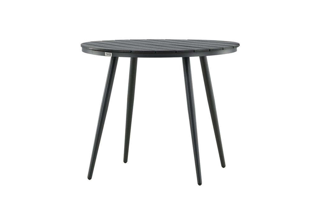 Break runt matbord Ø90 cm svart aluminium/träliknande plast