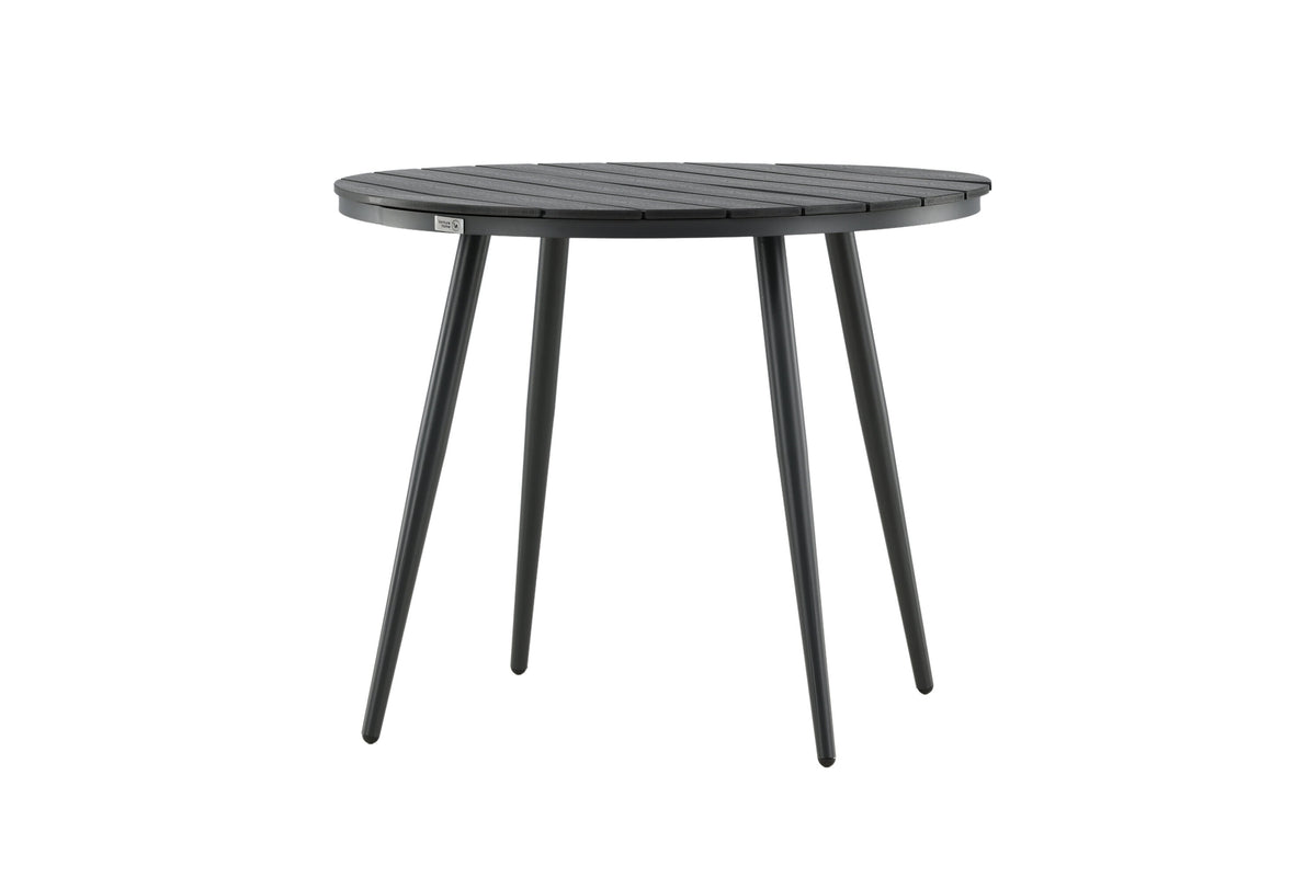 Break runt matbord Ø90 cm svart aluminium/träliknande plast