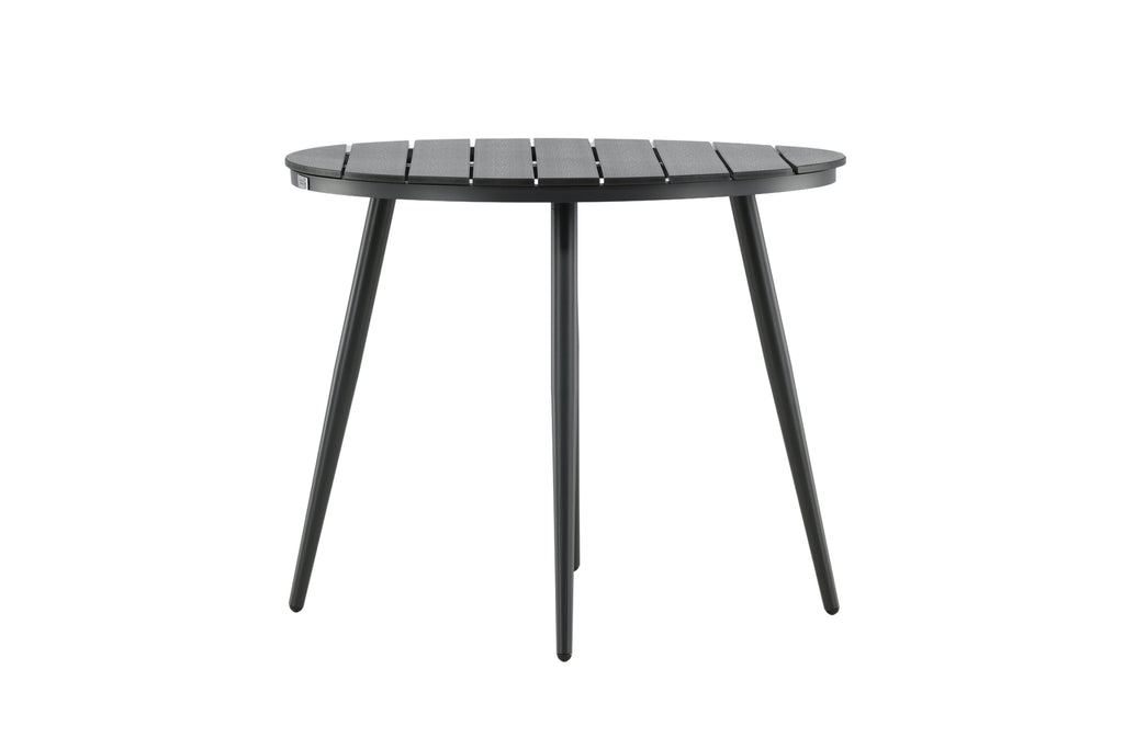 Break runt matbord Ø90 cm svart aluminium/träliknande plast