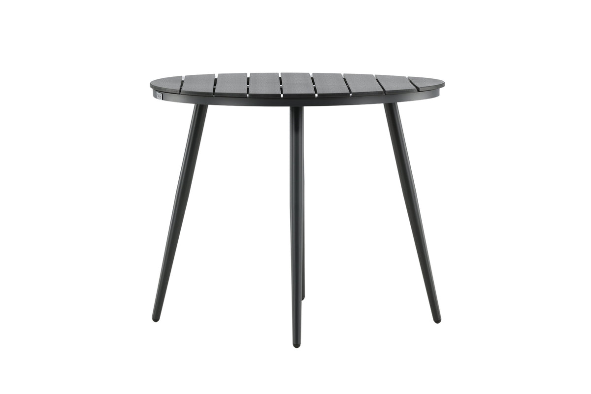 Break runt matbord Ø90 cm svart aluminium/träliknande plast