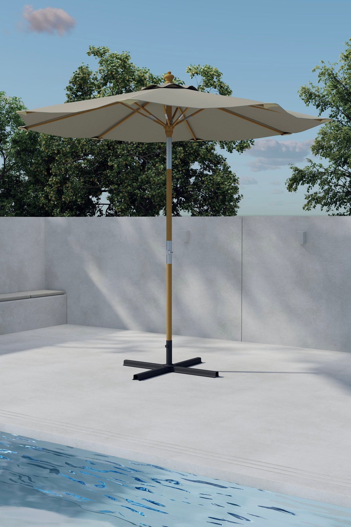 Cerox parasoll 270 cm beige