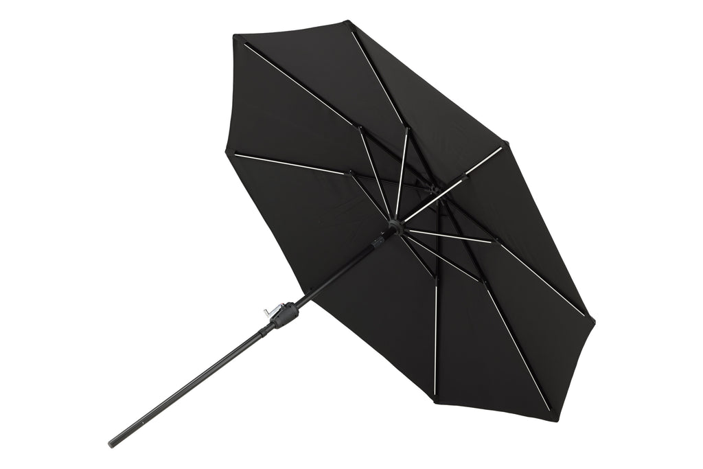 Sabal parasoll med LED-belysning 270 cm svart