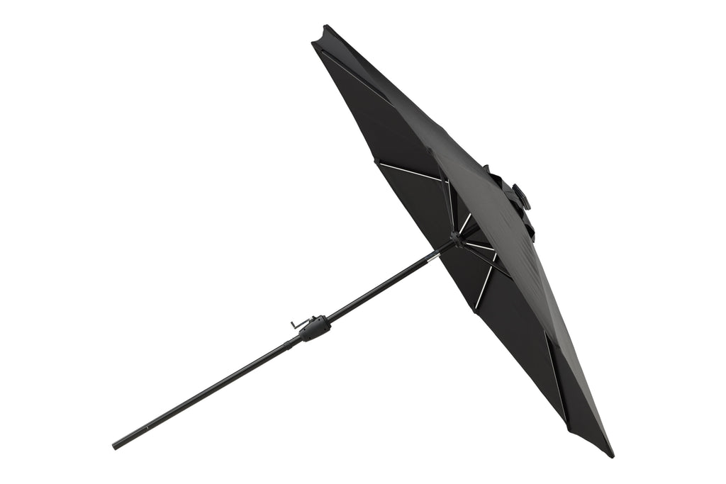 Sabal parasoll med LED-belysning 270 cm svart