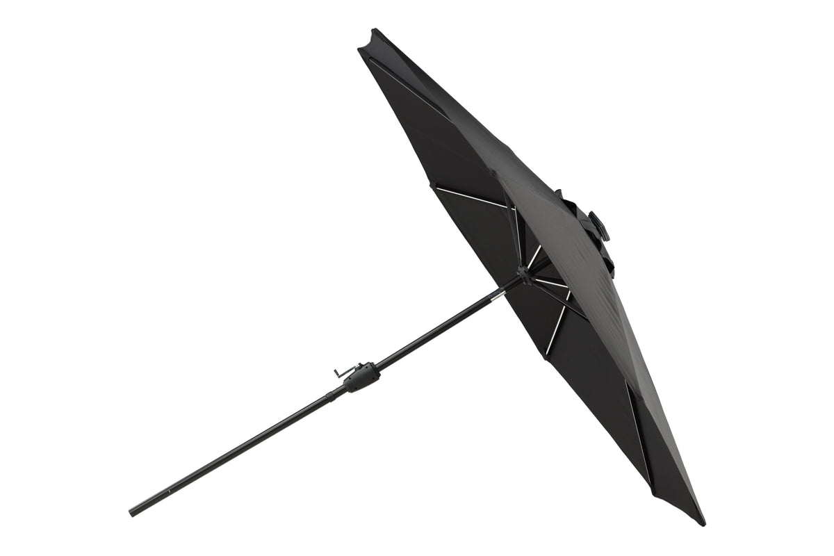 Sabal parasoll med LED-belysning 270 cm svart