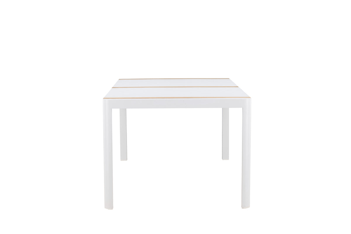 Togo matbord 200x100 cm vit aluminium och teak