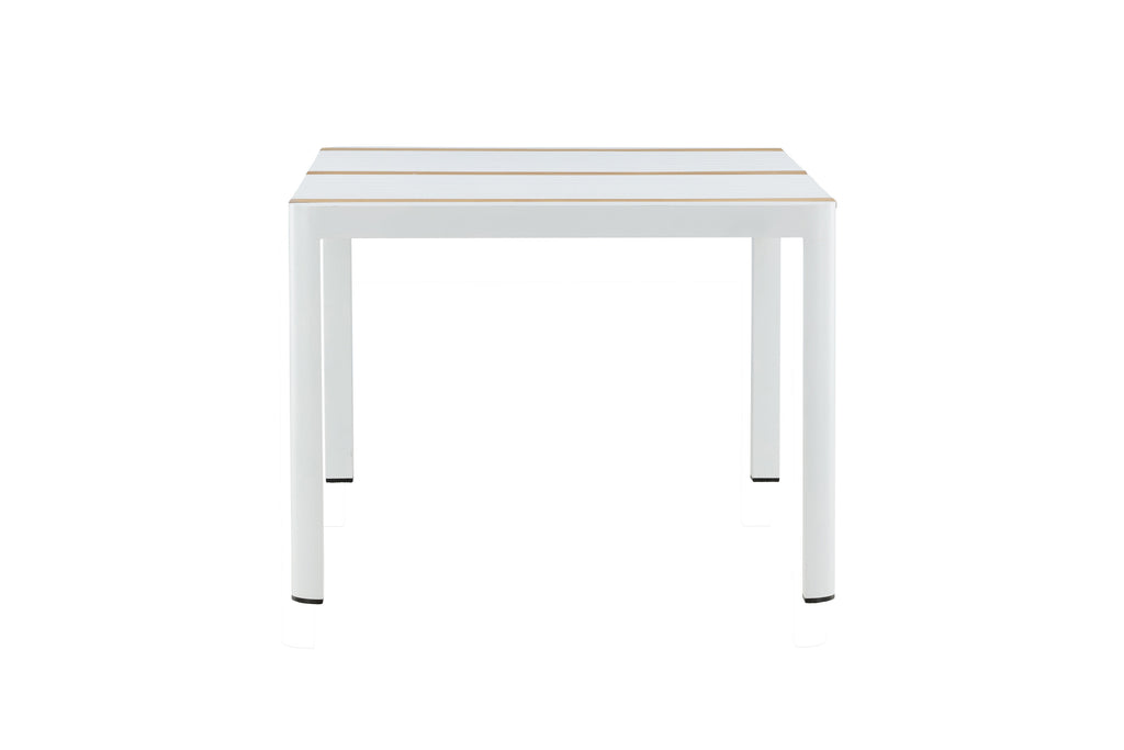 Togo matbord 150x90 cm vit aluminium och teak