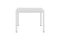 Togo matbord 150x90 cm vit aluminium och teak