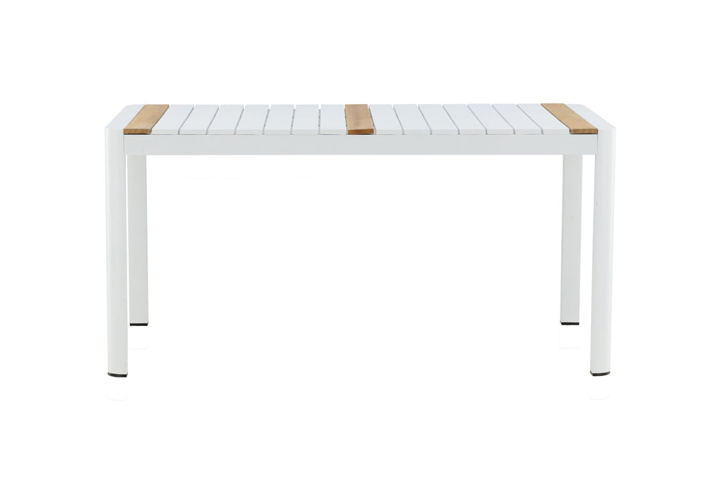 Togo matbord 150x90 cm vit aluminium och teak