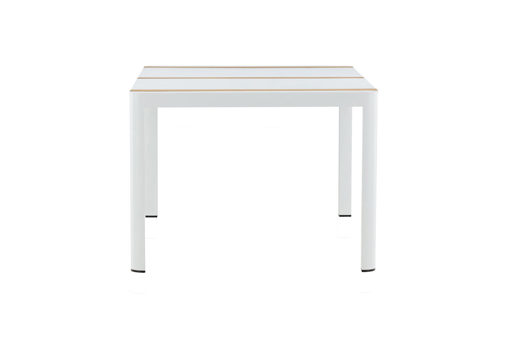 Togo matbord 150x90 cm vit aluminium och teak