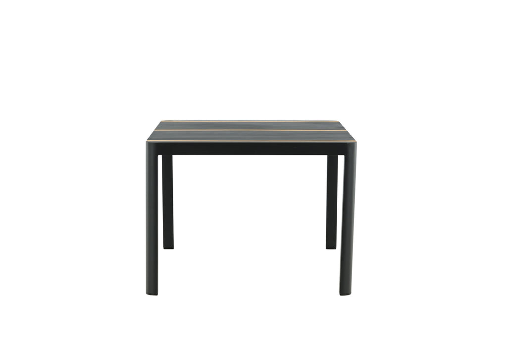 Togo matbord 150x90 cm svart aluminium och teak