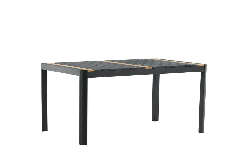 Togo matbord 150x90 cm svart aluminium och teak