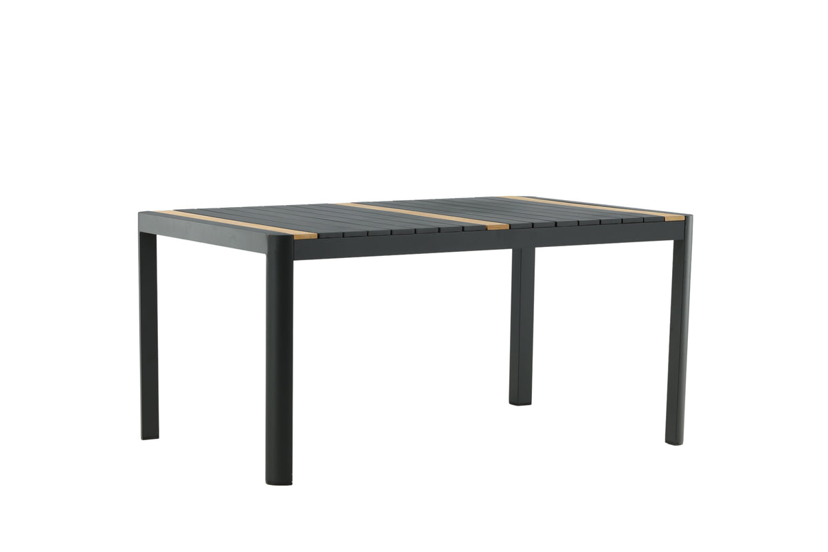 Togo matbord 150x90 cm svart aluminium och teak