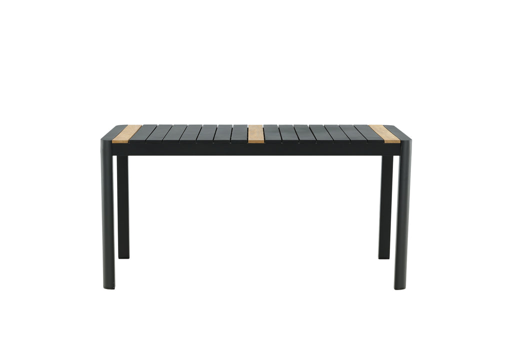 Togo matbord 150x90 cm svart aluminium och teak