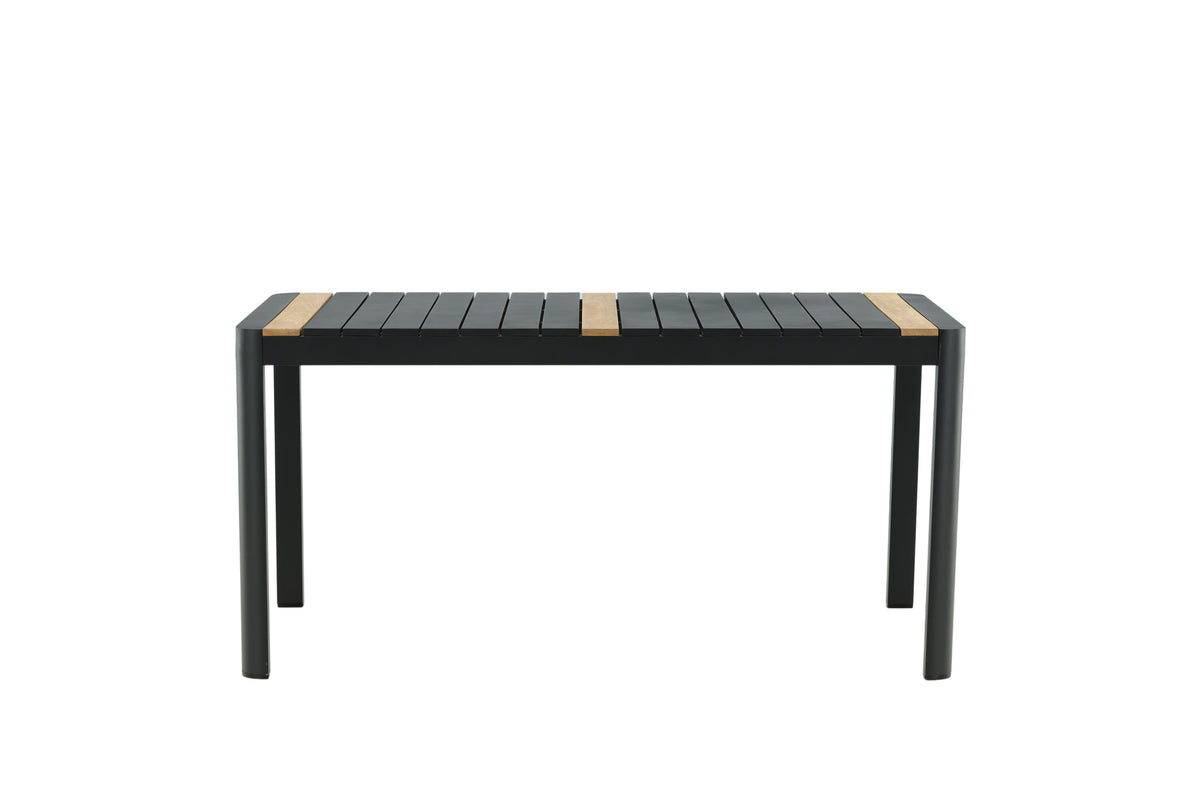 Togo matbord 150x90 cm svart aluminium och teak