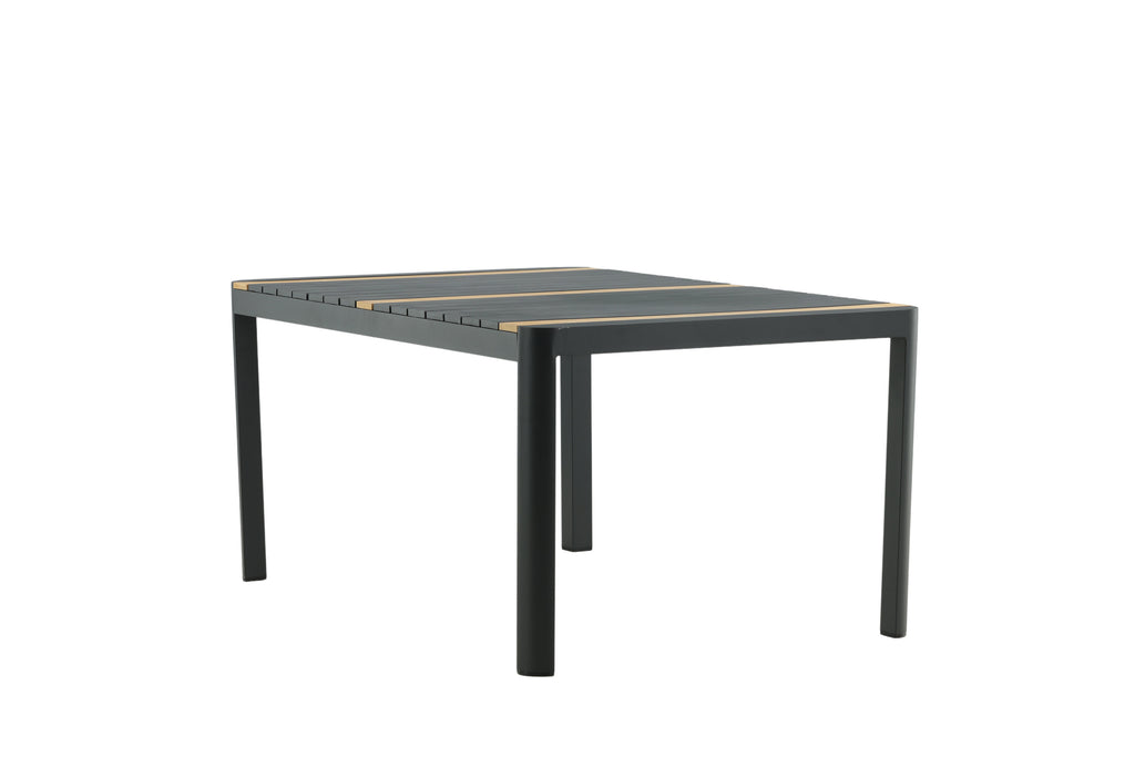 Togo matbord 150x90 cm svart aluminium och teak