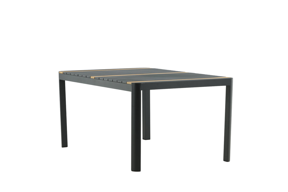 Togo matbord 150x90 cm svart aluminium och teak