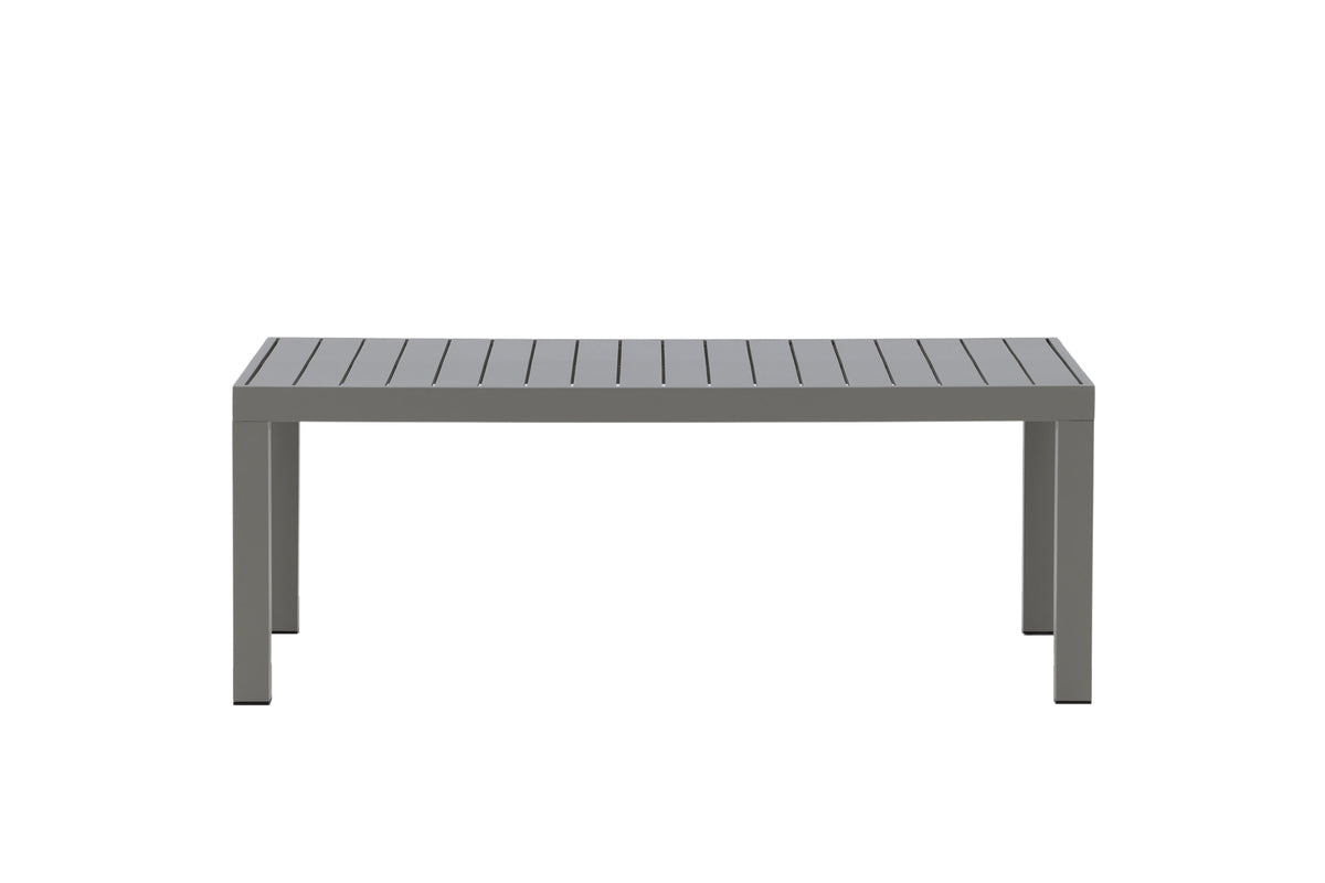 Copacabana soffbord khaki med bordsskiva av aluminiumribbor