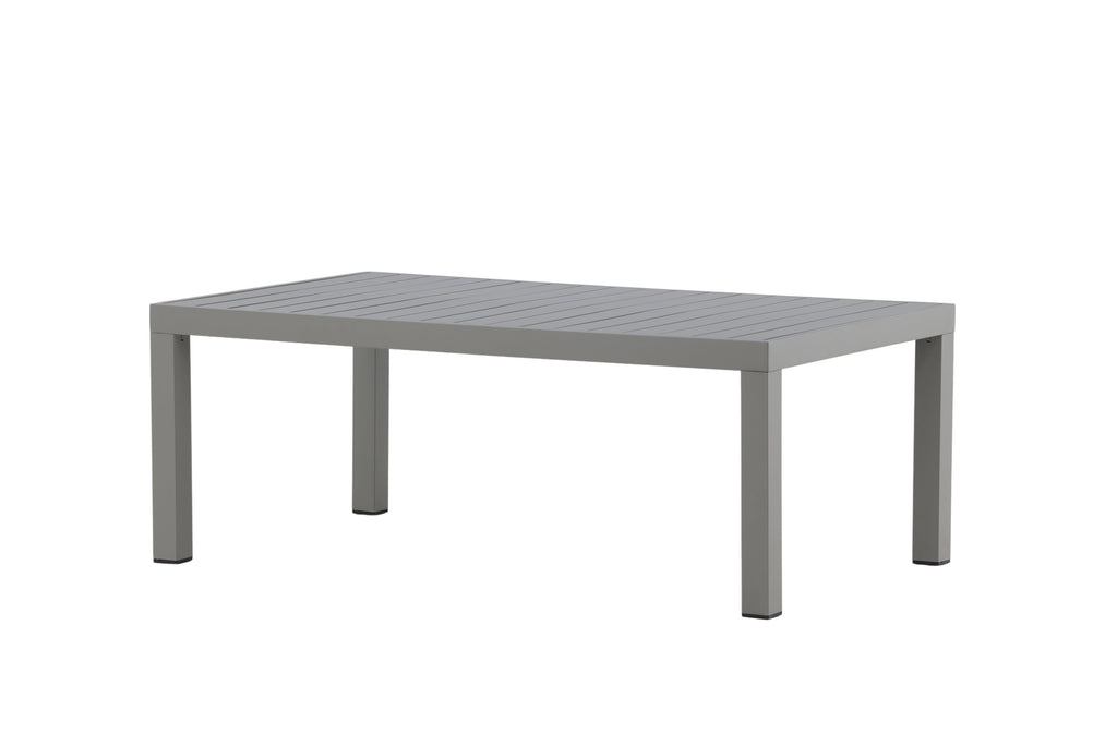 Copacabana soffbord khaki med bordsskiva av aluminiumribbor