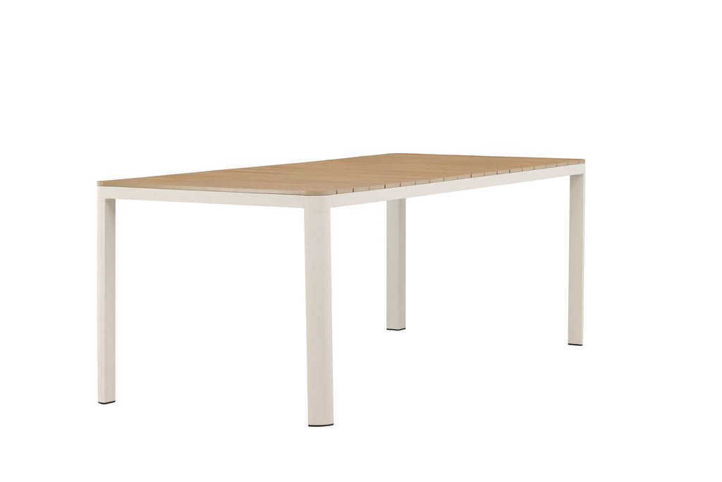 Etna rektangulärt matbord beige med träutseende