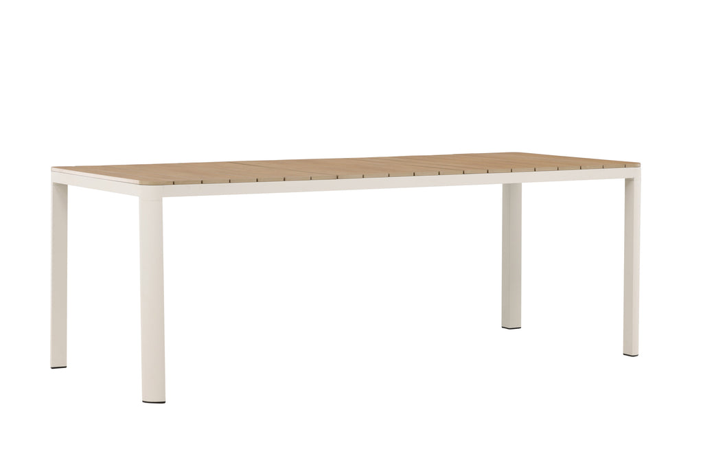 Etna rektangulärt matbord beige med träutseende
