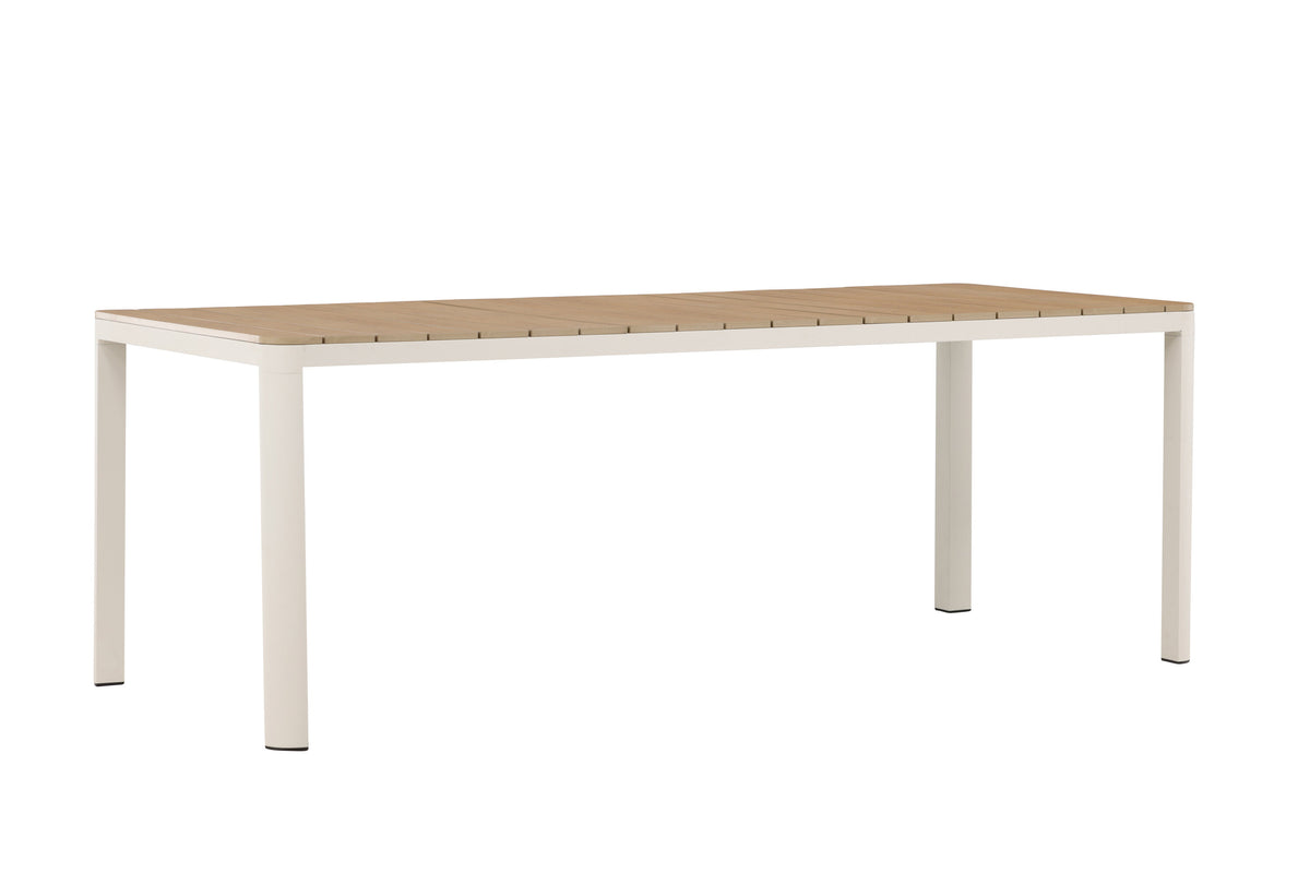 Etna rektangulärt matbord beige med träutseende