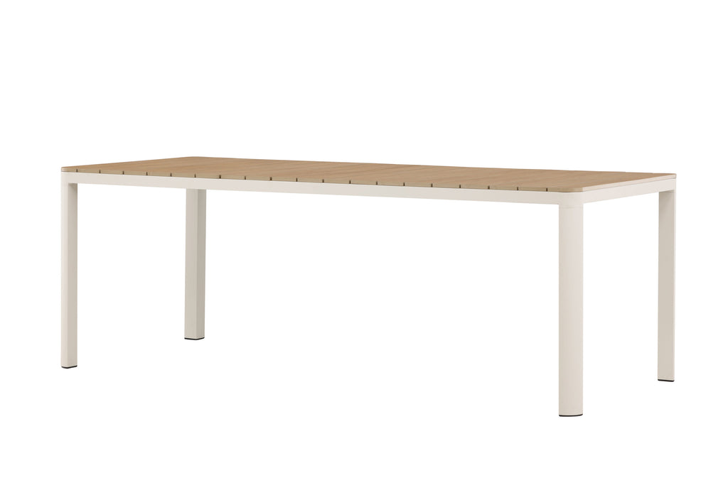 Etna rektangulärt matbord beige med träutseende