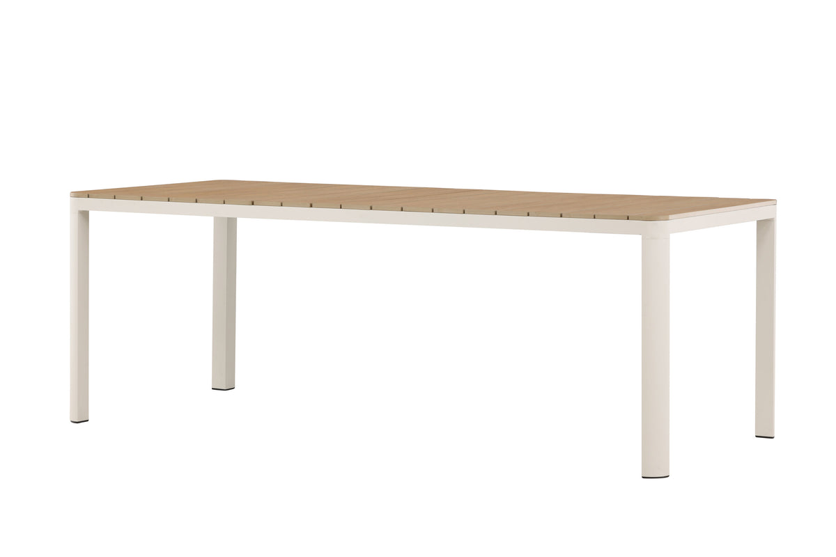 Etna rektangulärt matbord beige med träutseende
