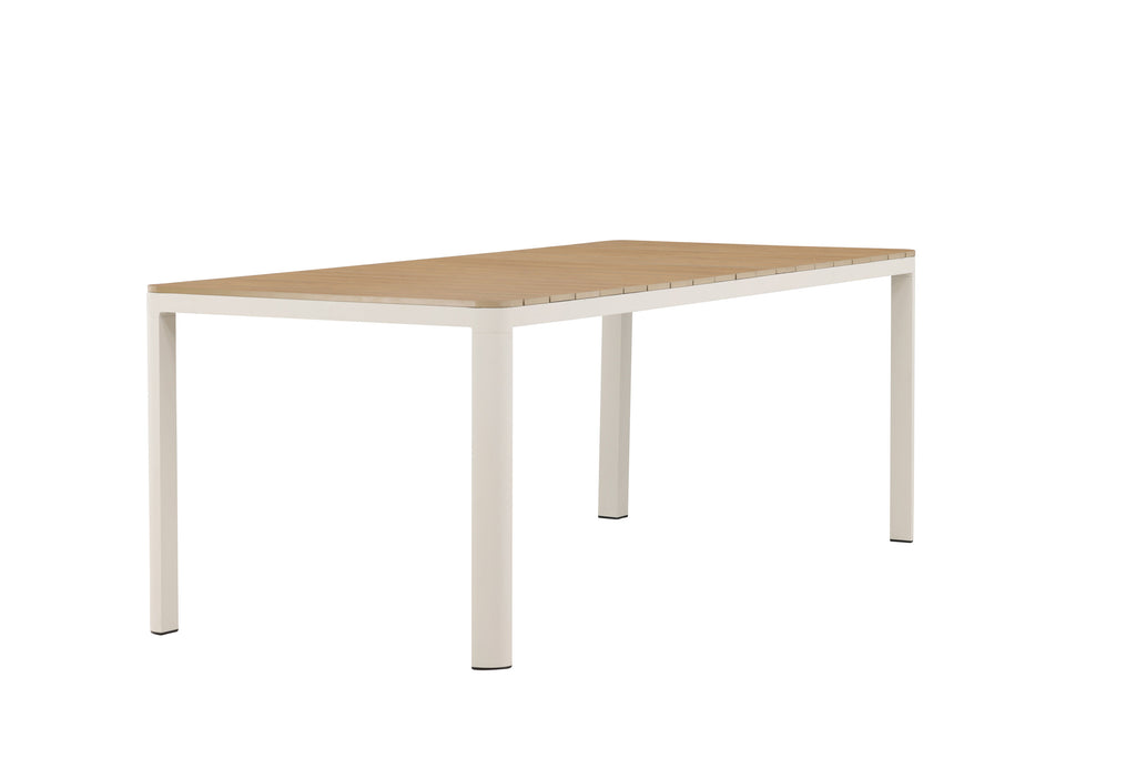 Etna rektangulärt matbord beige med träutseende