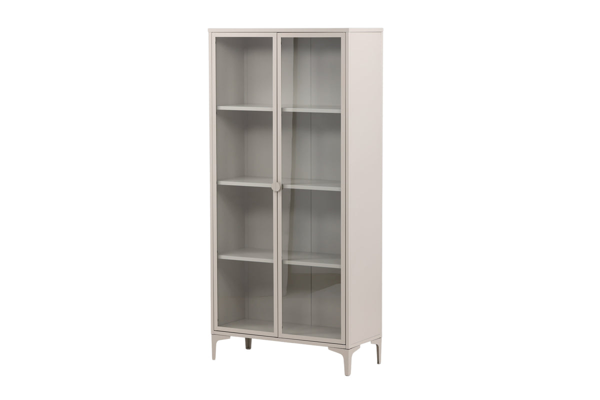 Piring skåp beige stål och glas