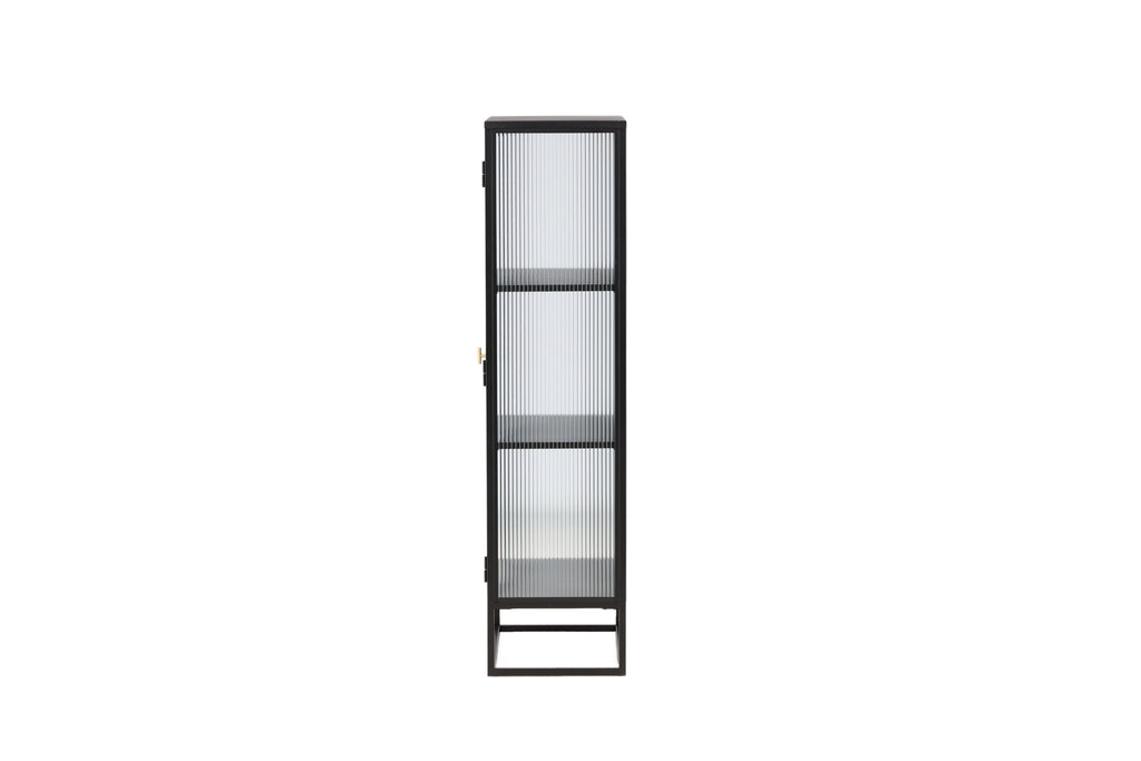 Garis högskåp svart stål och glas