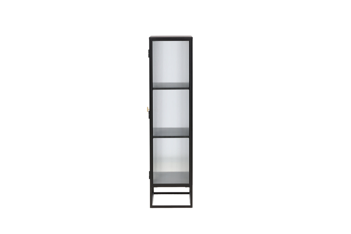 Garis högskåp svart stål och glas