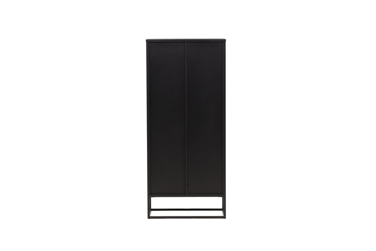 Garis högskåp svart stål och glas