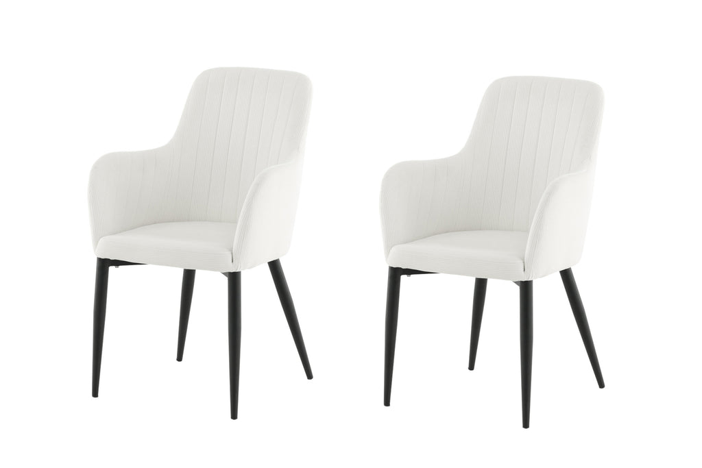 Comfort matstol 2-pack beige manchester med svarta ben