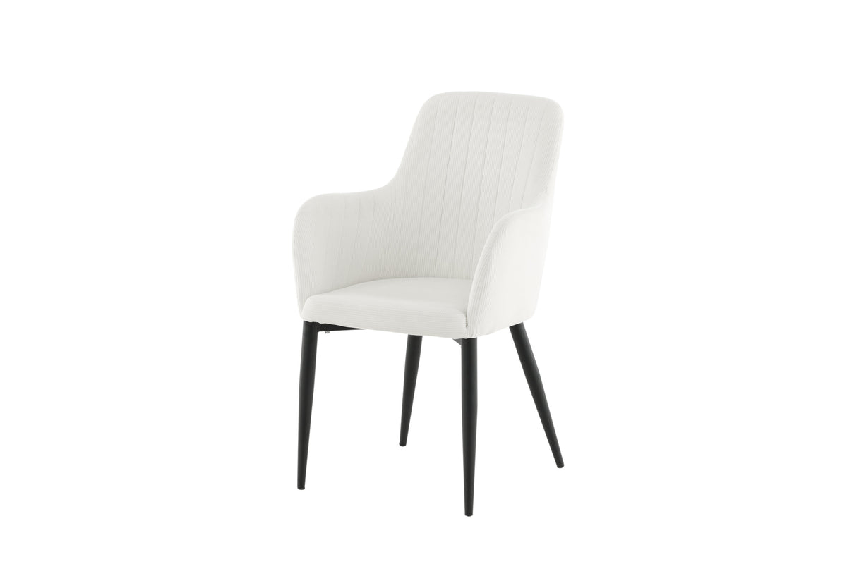 Comfort matstol 2-pack beige manchester med svarta ben