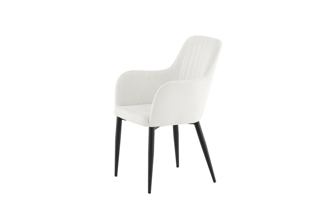 Comfort matstol 2-pack beige manchester med svarta ben