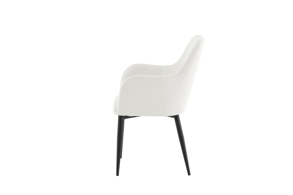 Comfort matstol 2-pack beige manchester med svarta ben