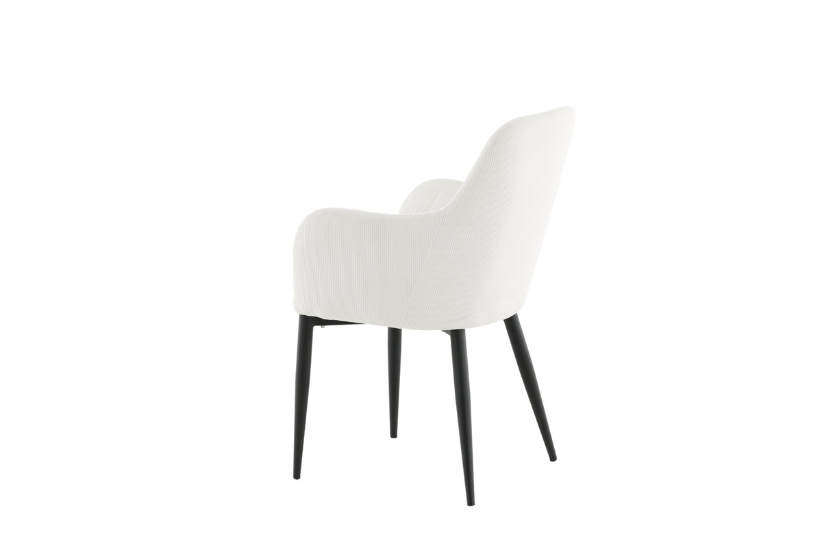 Comfort matstol 2-pack beige manchester med svarta ben