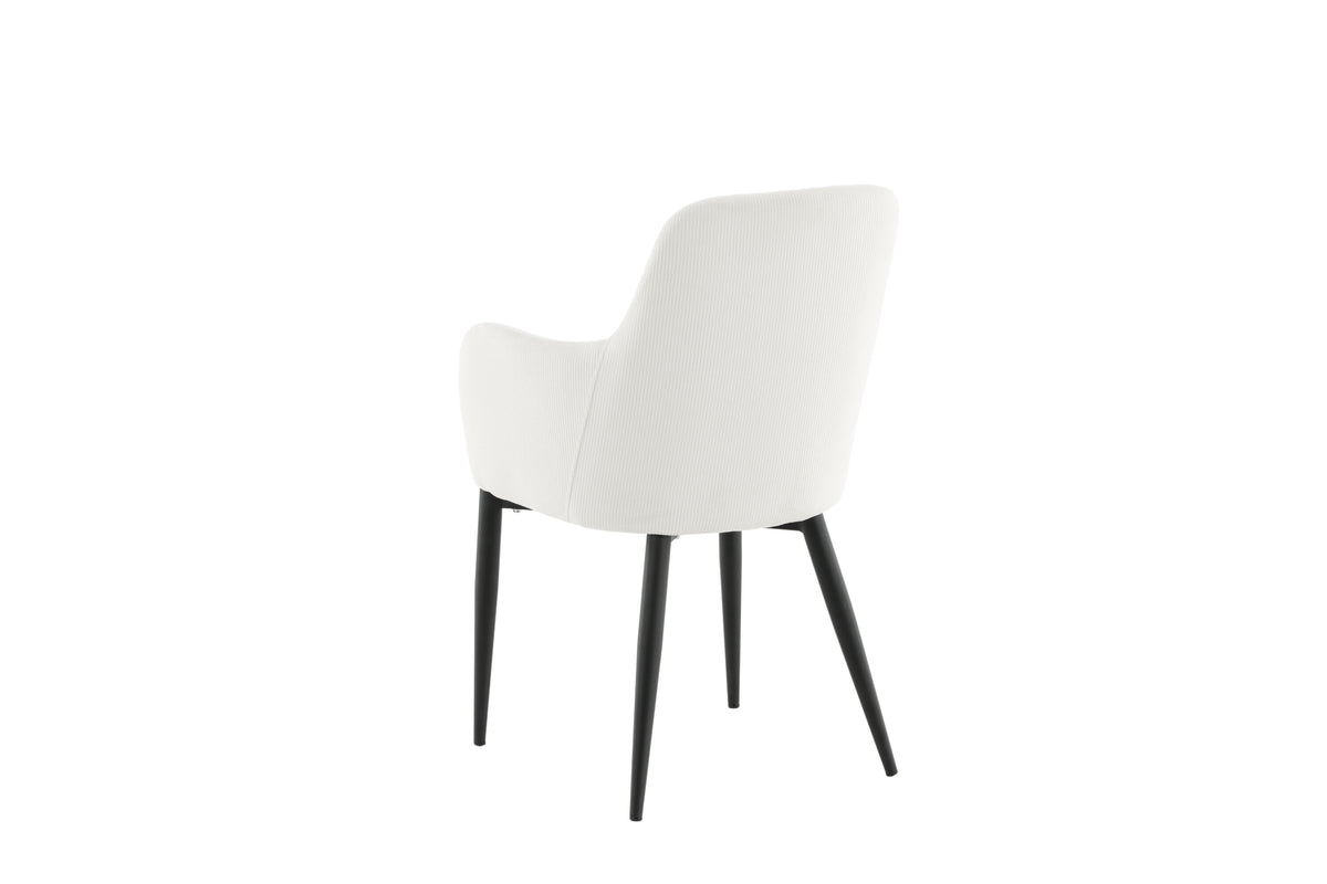 Comfort matstol 2-pack beige manchester med svarta ben