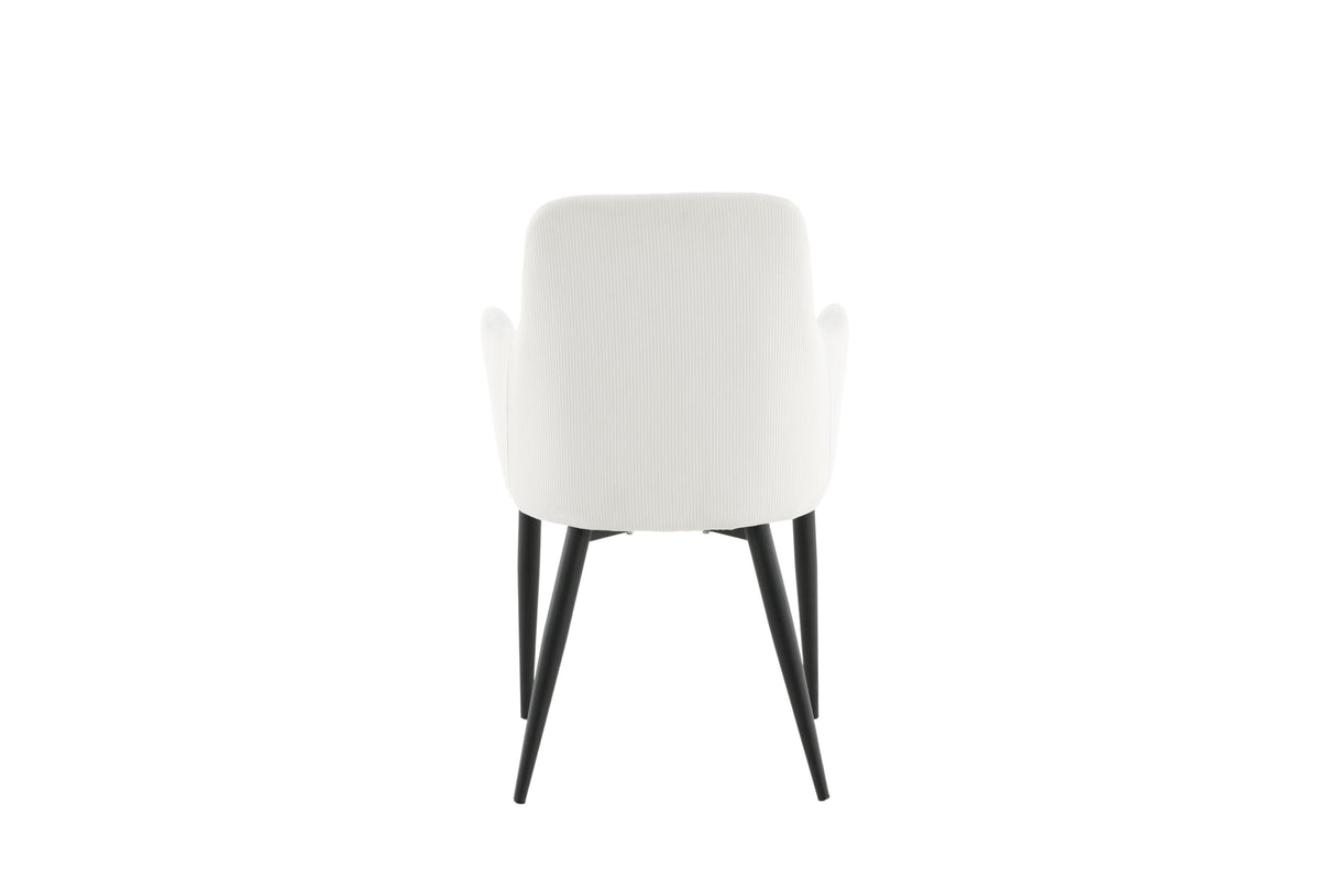 Comfort matstol 2-pack beige manchester med svarta ben