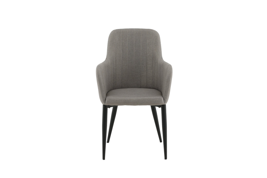 Comfort matstol 2-pack polargrå med svarta ben