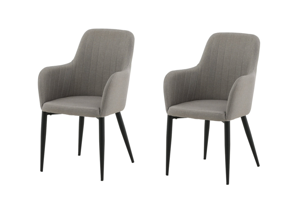 Comfort matstol 2-pack polargrå med svarta ben
